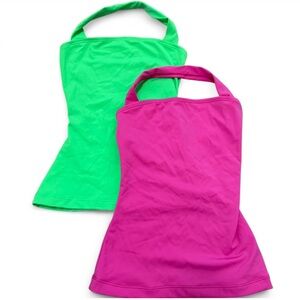 SET Neon Pink & Green Capezio Halter Tops